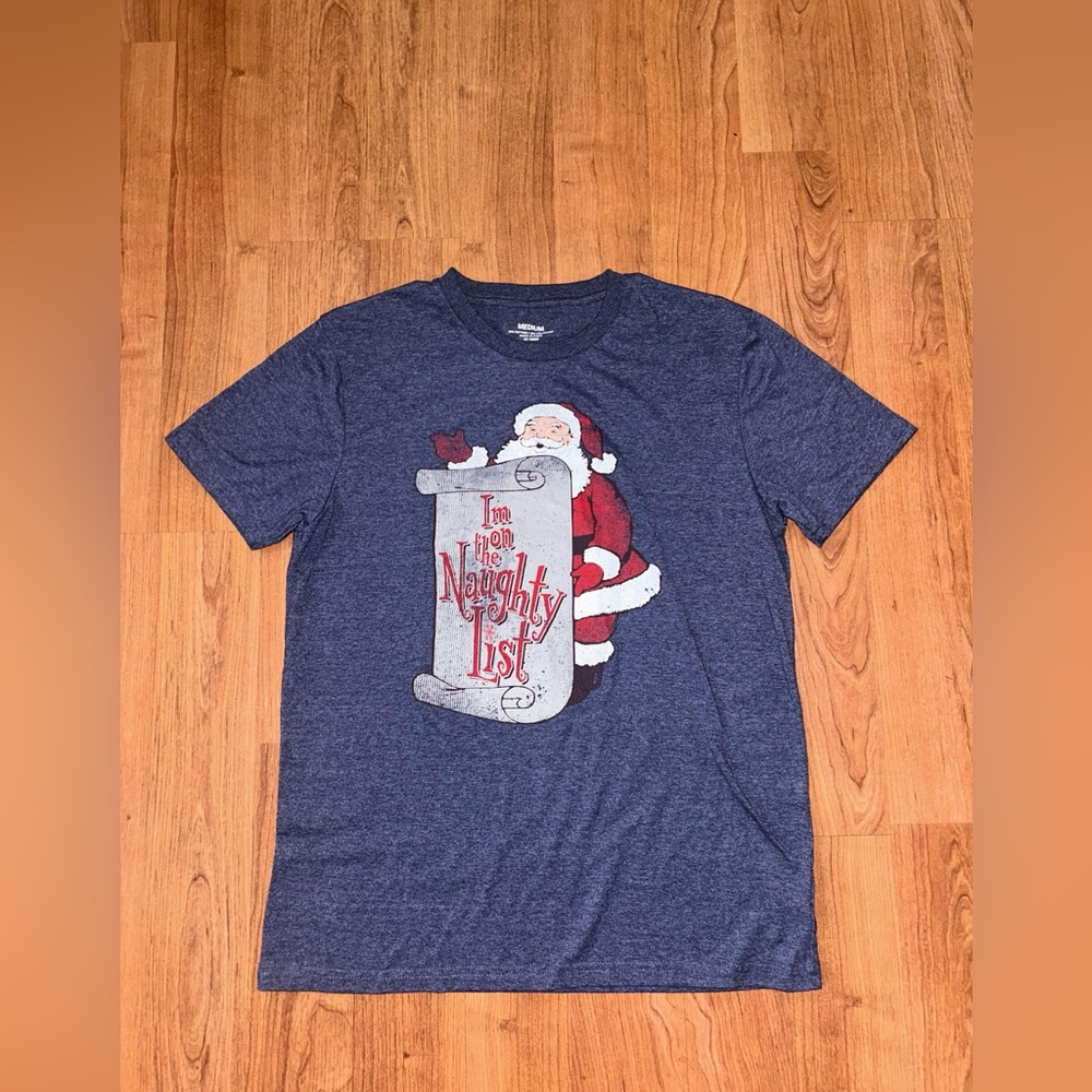 I’m on the naughty list Santa Claus T-shirt Medium